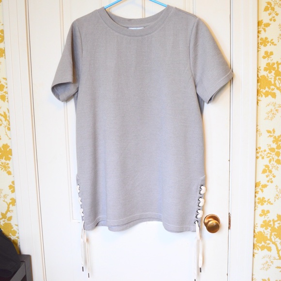 LL Bean Short Sleeve Tunic Sweatshirt | Tie-Side | Size M - Picture 3 of 6